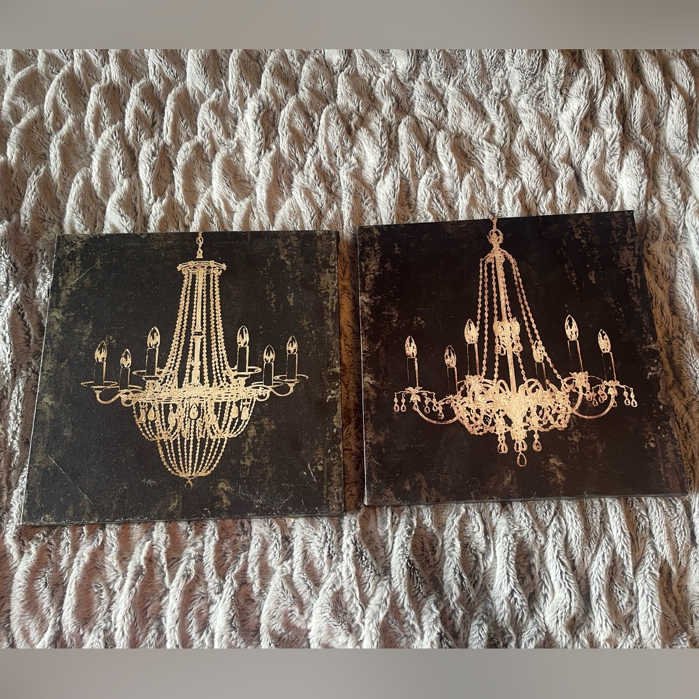 Two beautiful chandelier canvases.